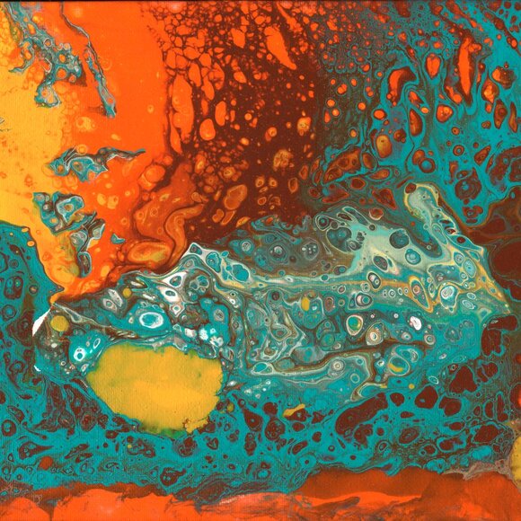 "Molten Currents"  Abstract Acylic Painting on Canvas 8x10 - Picture 1 of 1